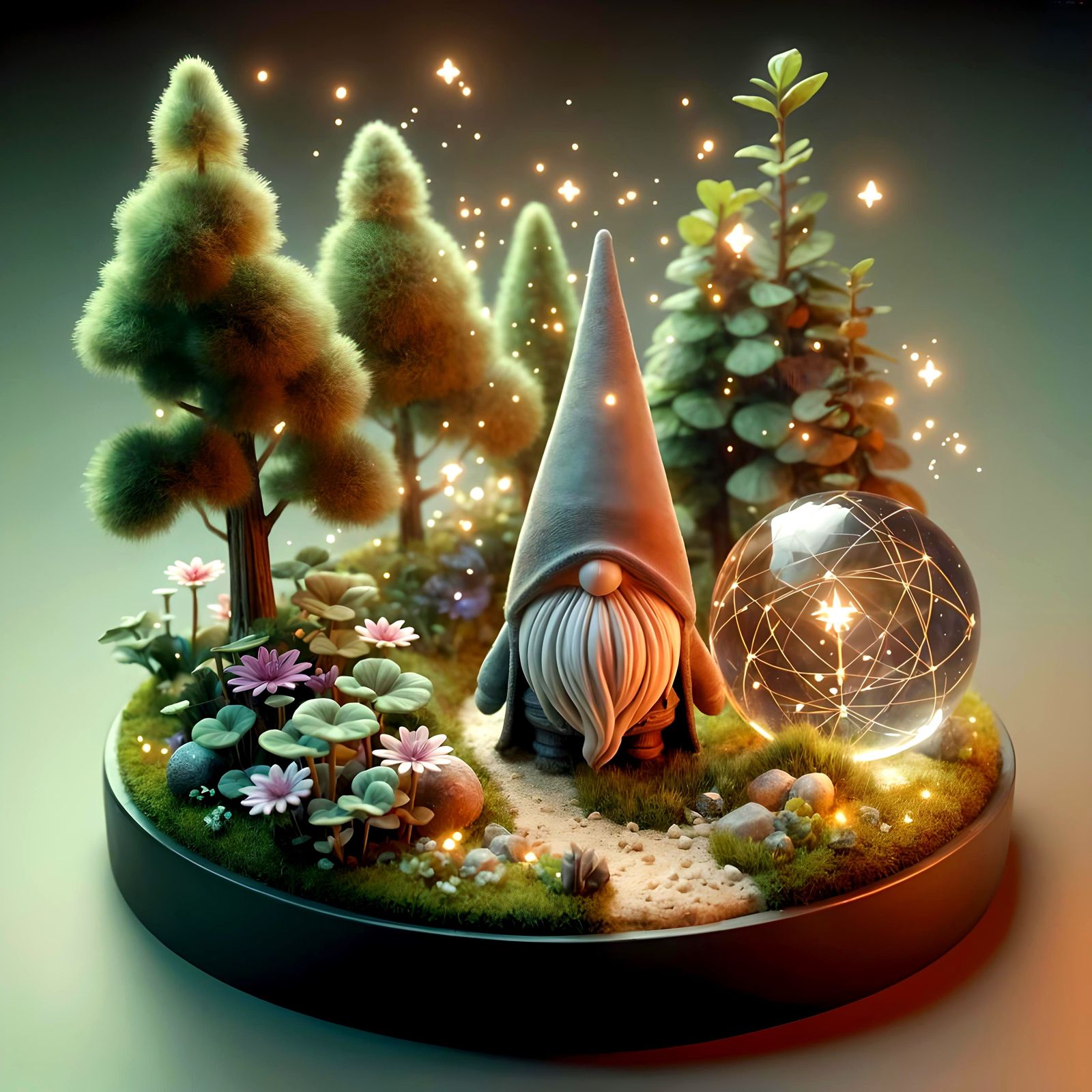 Whimsical Fairypunk Forest with Gnome in 3D Render
