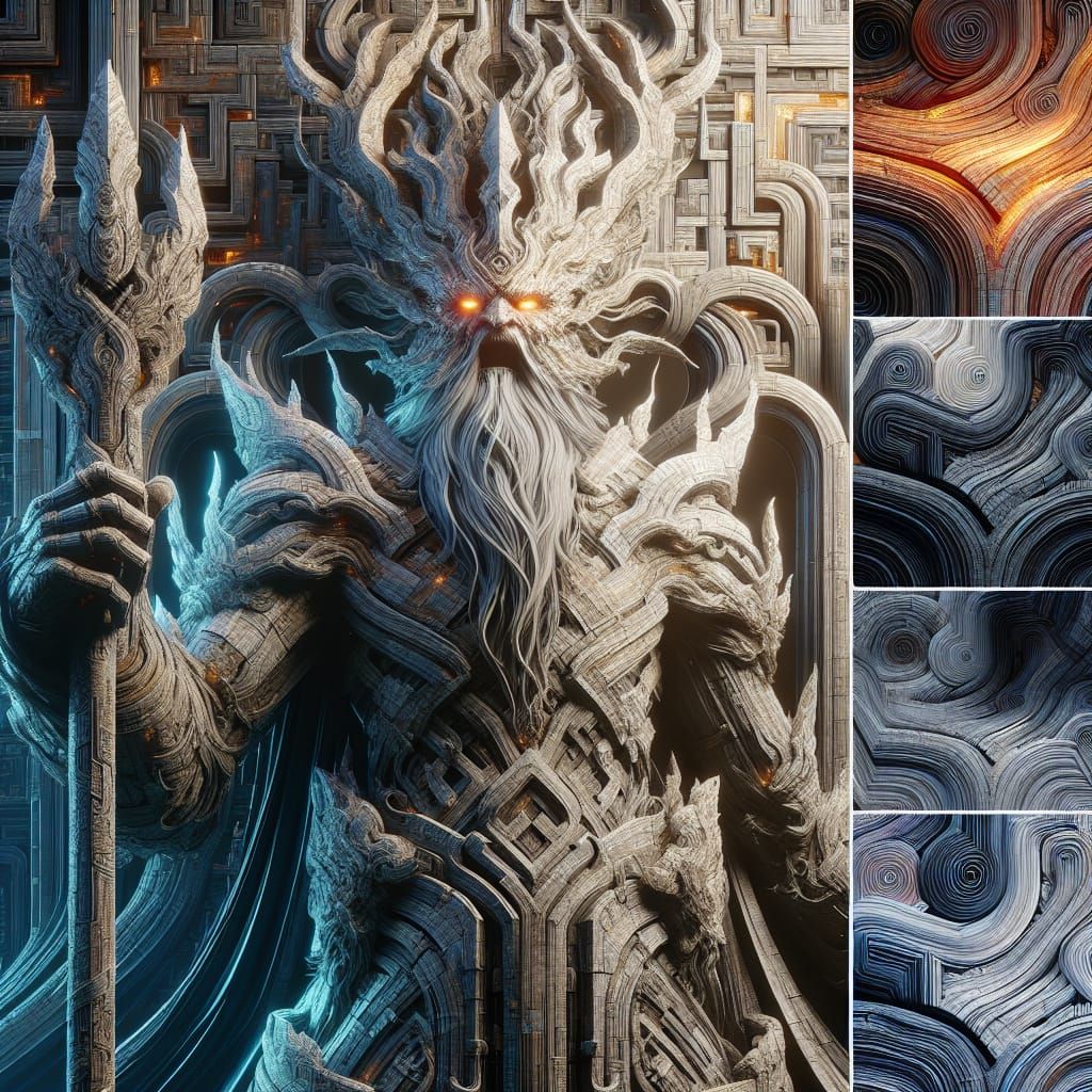 Towering Stone Guardian Deity Concept Art