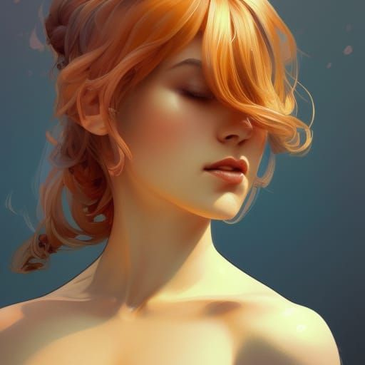 Hyperdetailed Peach Portrait in Digital Art Style