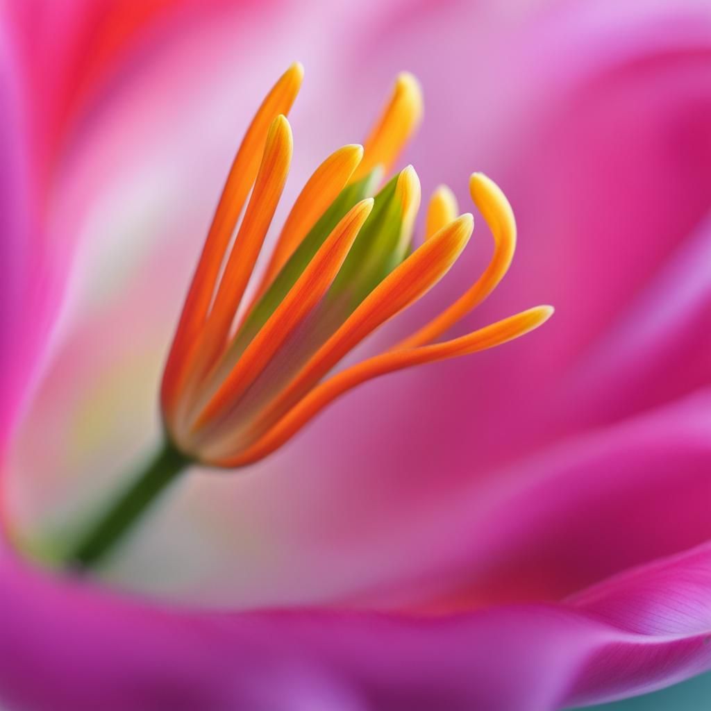 Detailed Macro Photo of a Tulip Stamen