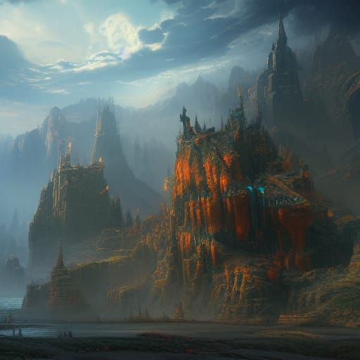 Fantastical Matte Painting in Deep Color