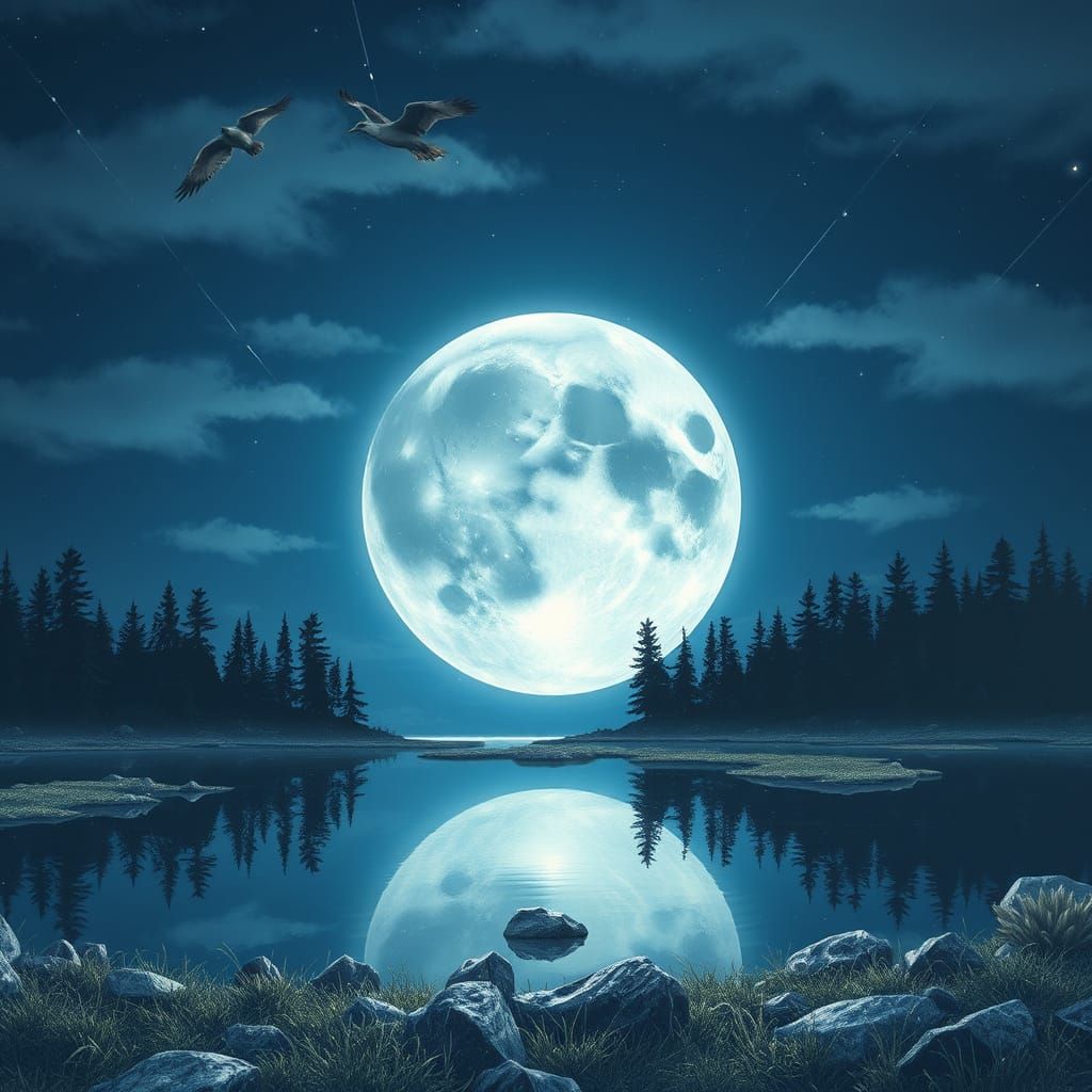 Crystalized Moon in Detailed 3D Render