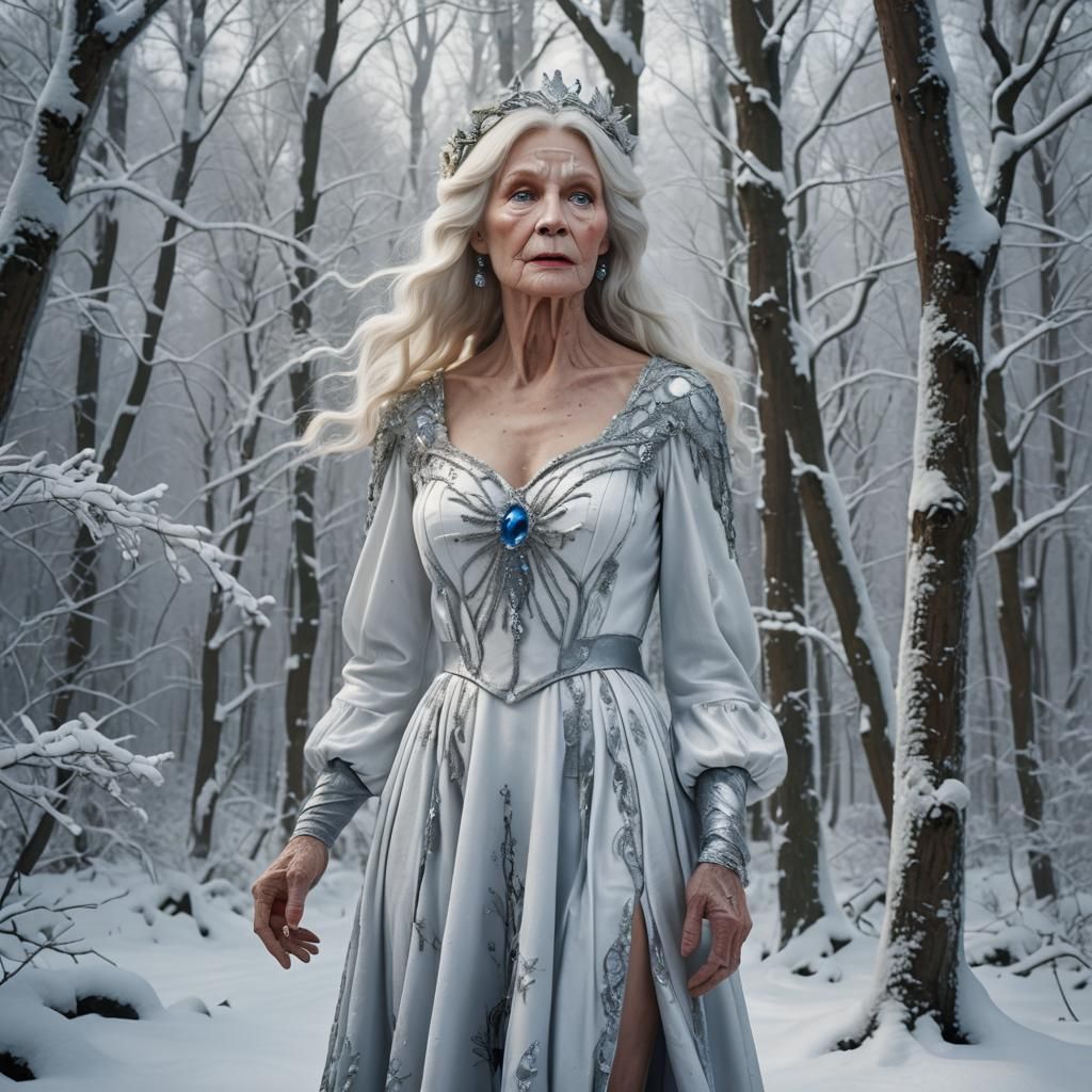 Ethereal Snow Maiden in a Winter Wonderland