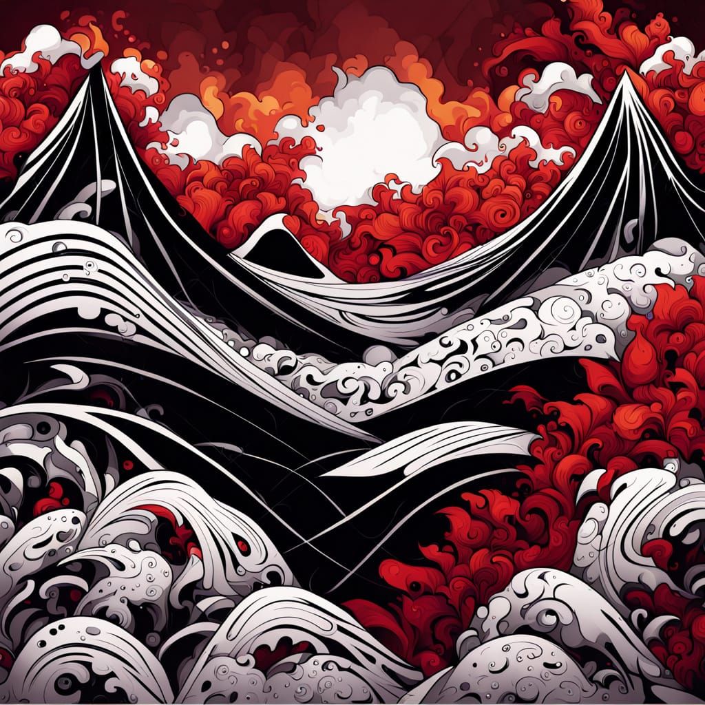 Vibrant Tribal Tattoo Design in Abstract Expressionist Style