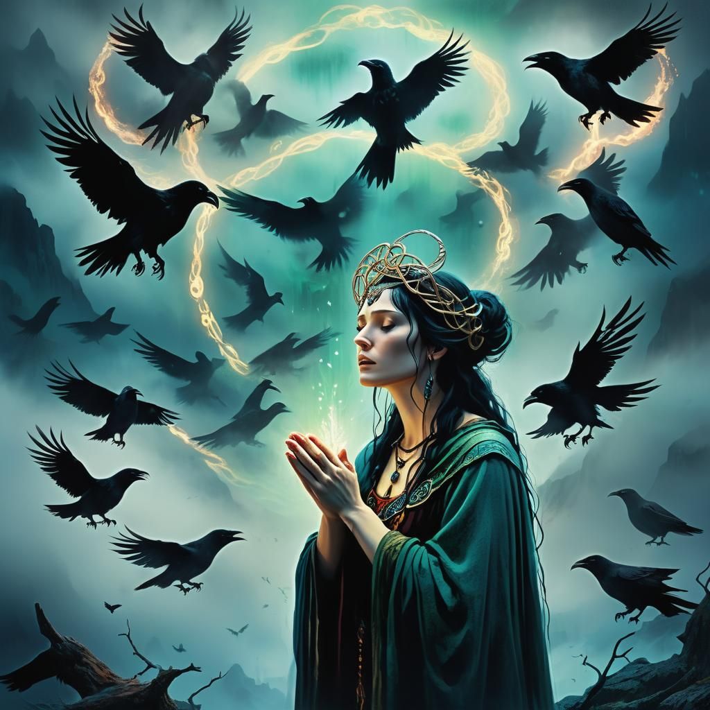 Mystical Woman Praying to Phantom Queen