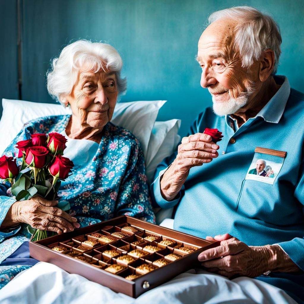 Touching Hospital Visit: Grandpa's Gift in Digital Art