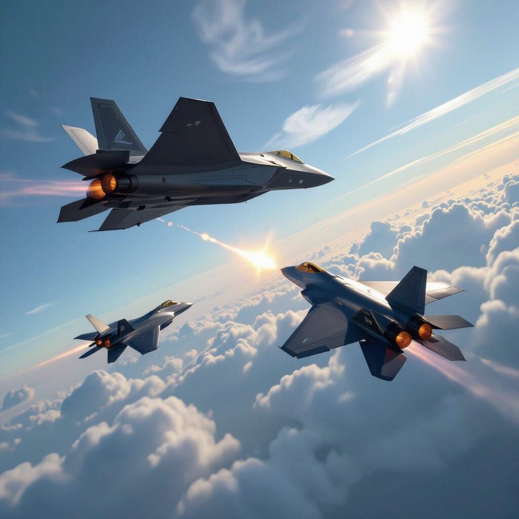 Chinese Stealth Fighter Engaged in Air Combat