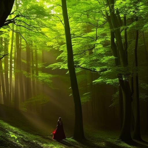 Elven Warriors in Ethereal Forest, Digital Art