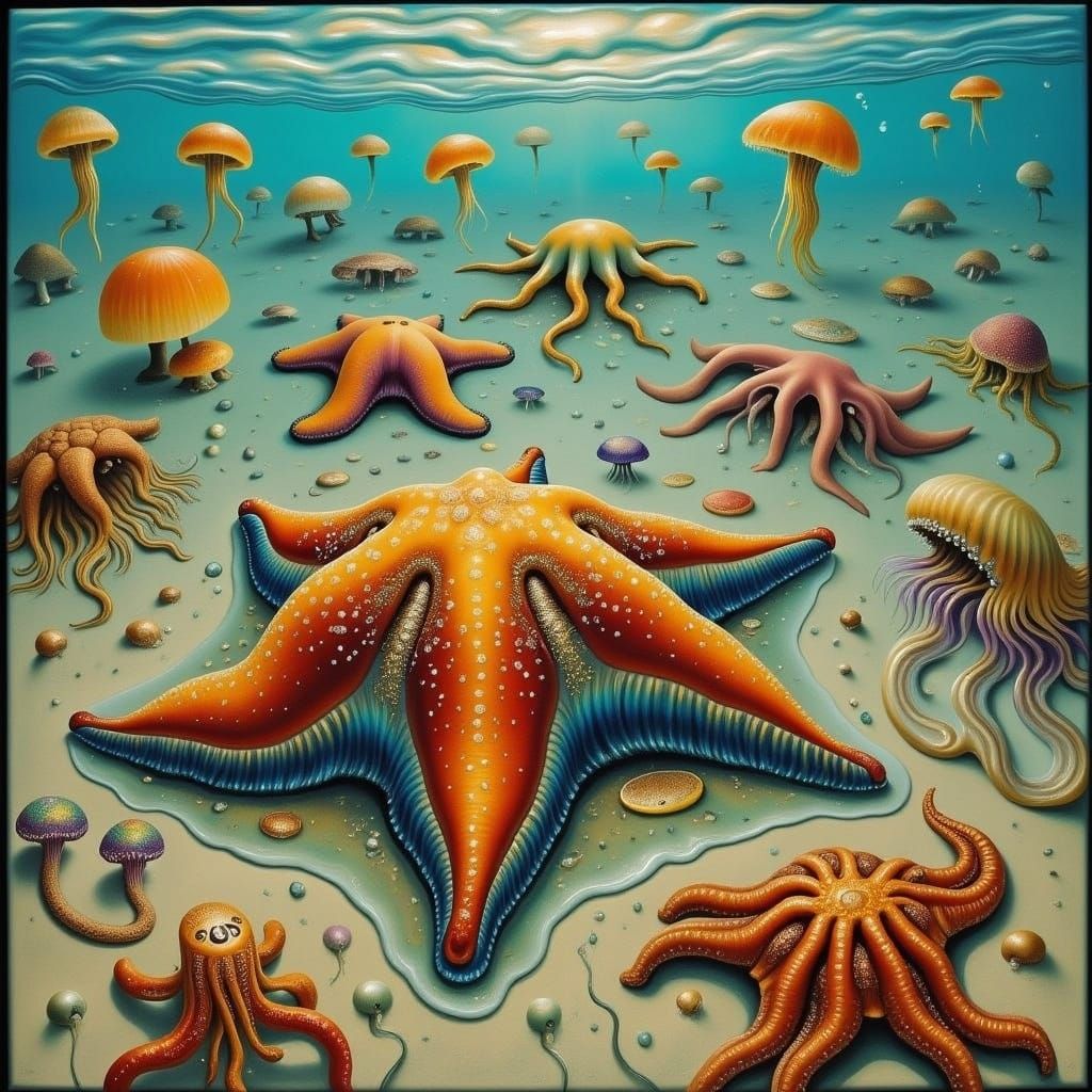 Starfish Stranded: A Jellyfish Bloom Illustration