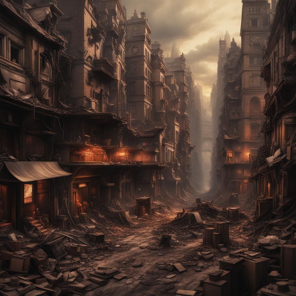 Vintage Hellscape Arsenal: Epic Digital Matte Painting