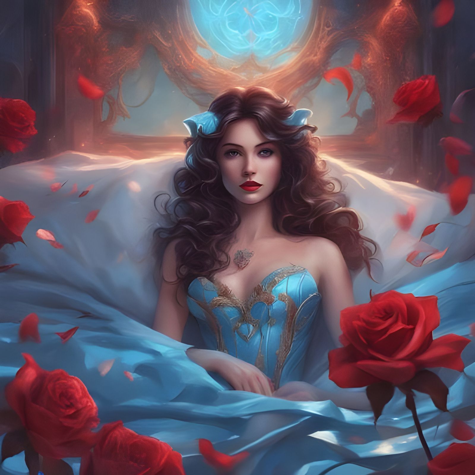 Bioluminescent Goddess in Velvet Lingerie