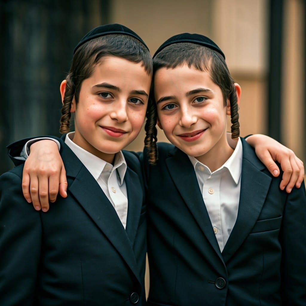 Brotherly Love in Traditional Orthodox Jewish Suits