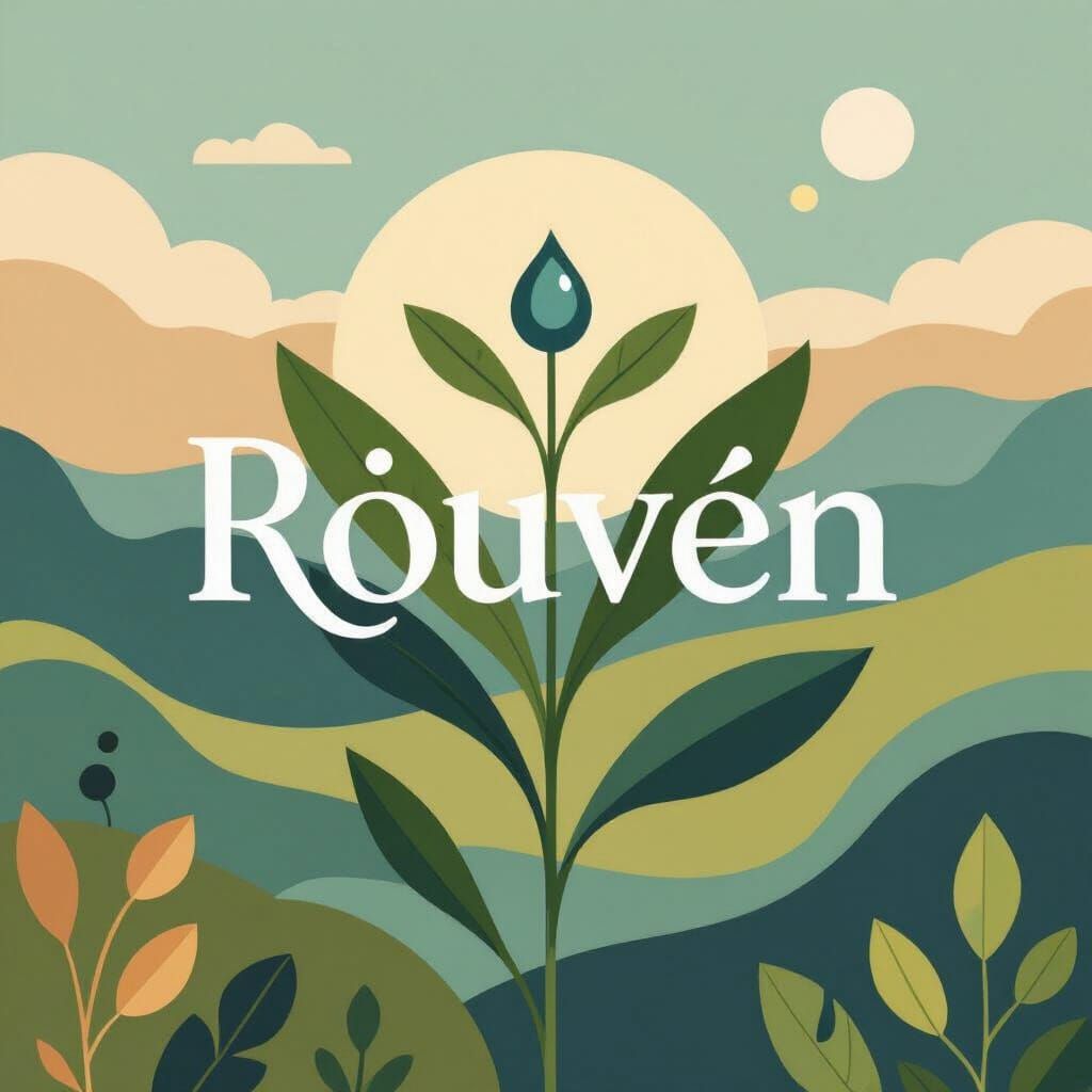 Rouven Album Cover: Nature-Inspired Graphic Design
