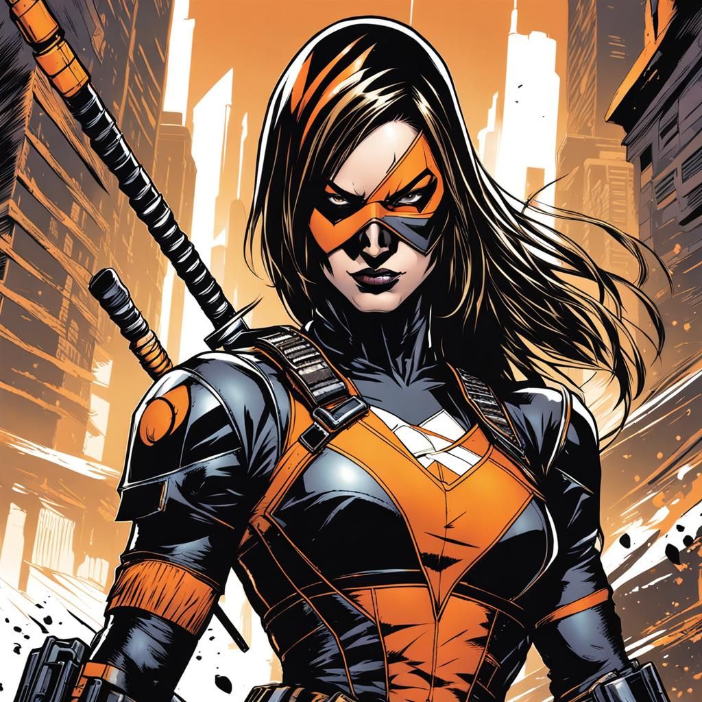 Teenage Assassin in Deathstroke-Style Comic Book Art