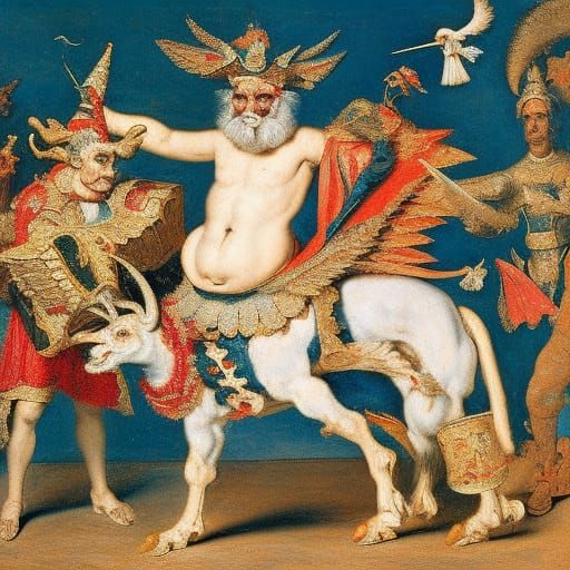 Fantastic Horned Creature Teaching Morality