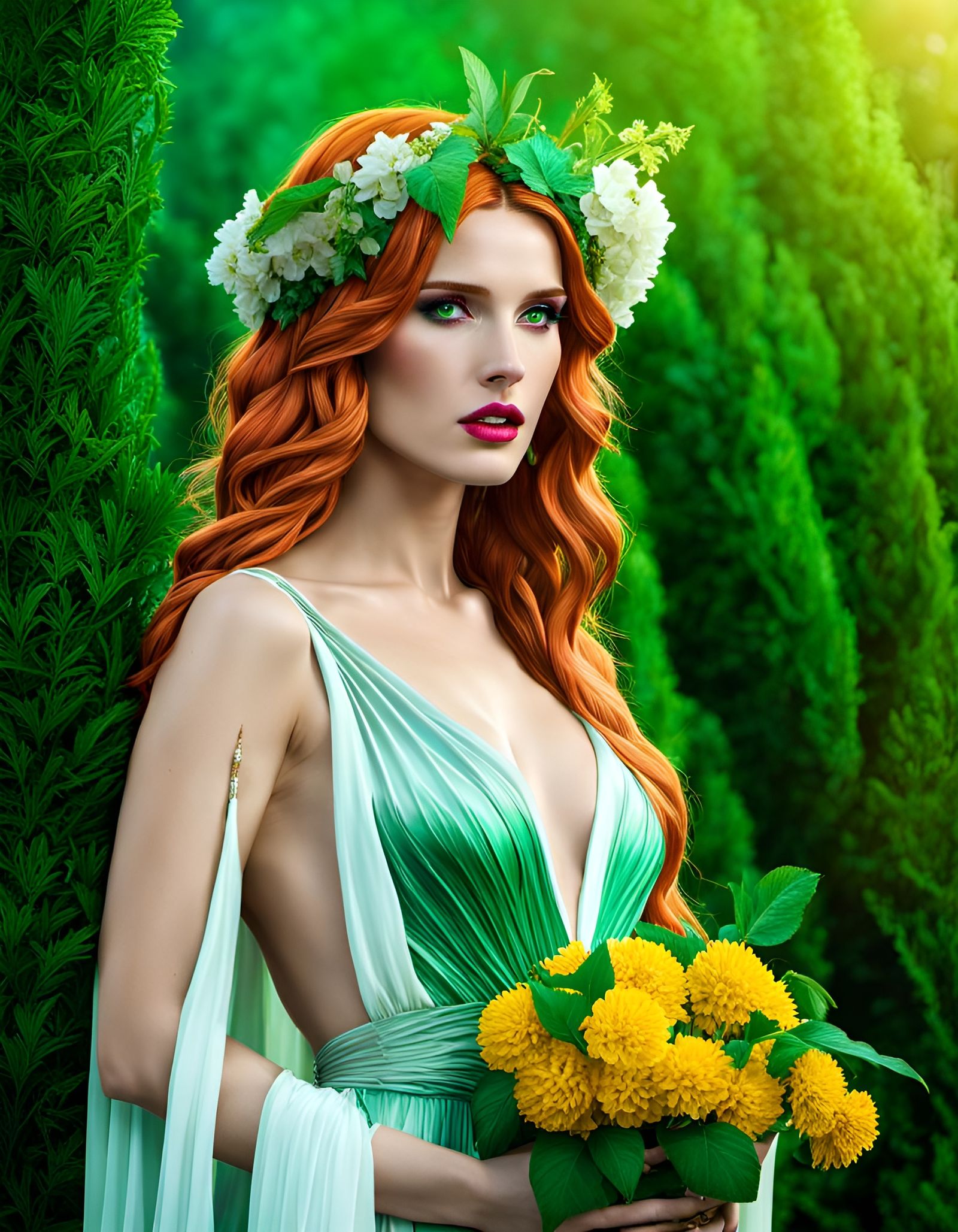 Persephone: Beautiful Greek Goddess, Digital Portrait