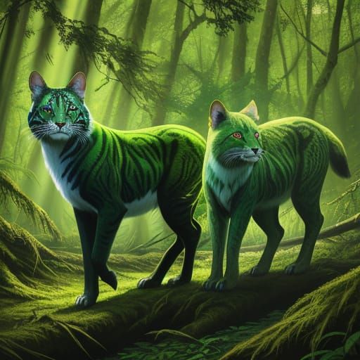 Animals Playing in Forest Inspired by Harper