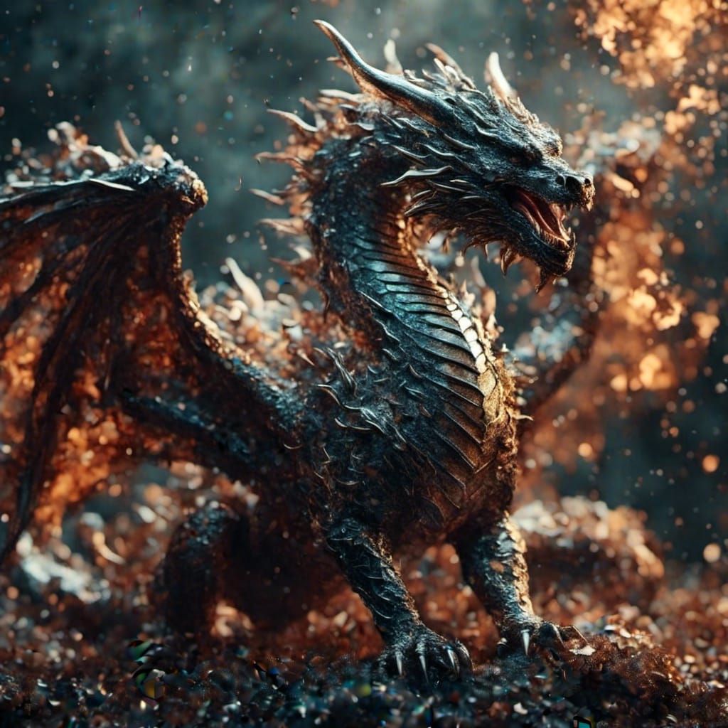 Serpentine Dragon with Glass Scale Details