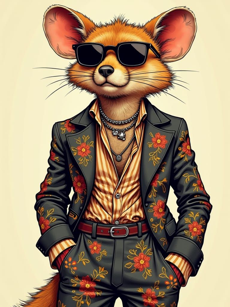 Hyrax in Designer Fashion, Comic Book Style