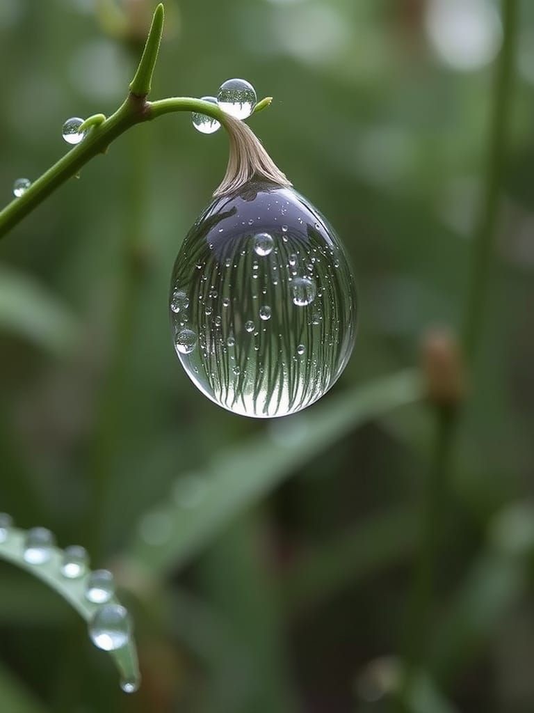 Mystical Dewy Realms Emerge from Morning Droplets