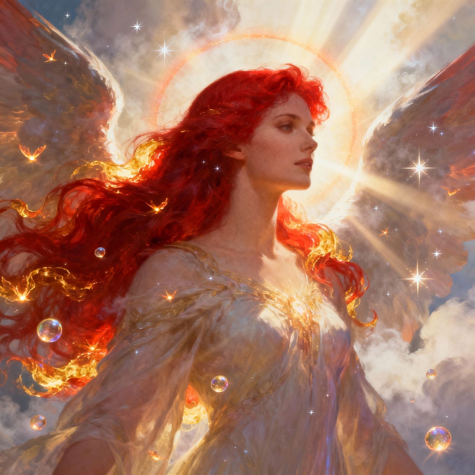 Angel of Light: Ethereal Beauty in Celestial Glow