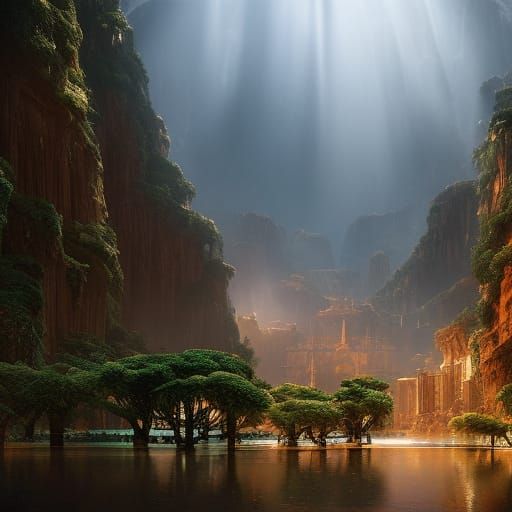 Epic Landscape in Digital Matte Painting Style