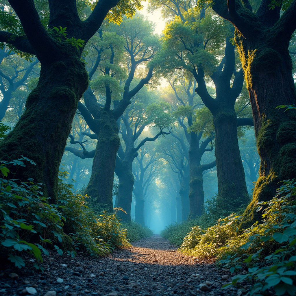 A pristine forest covered in primidoria