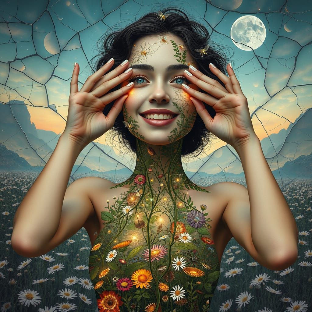 Surreal Woman: A Landscape of Ecosystems