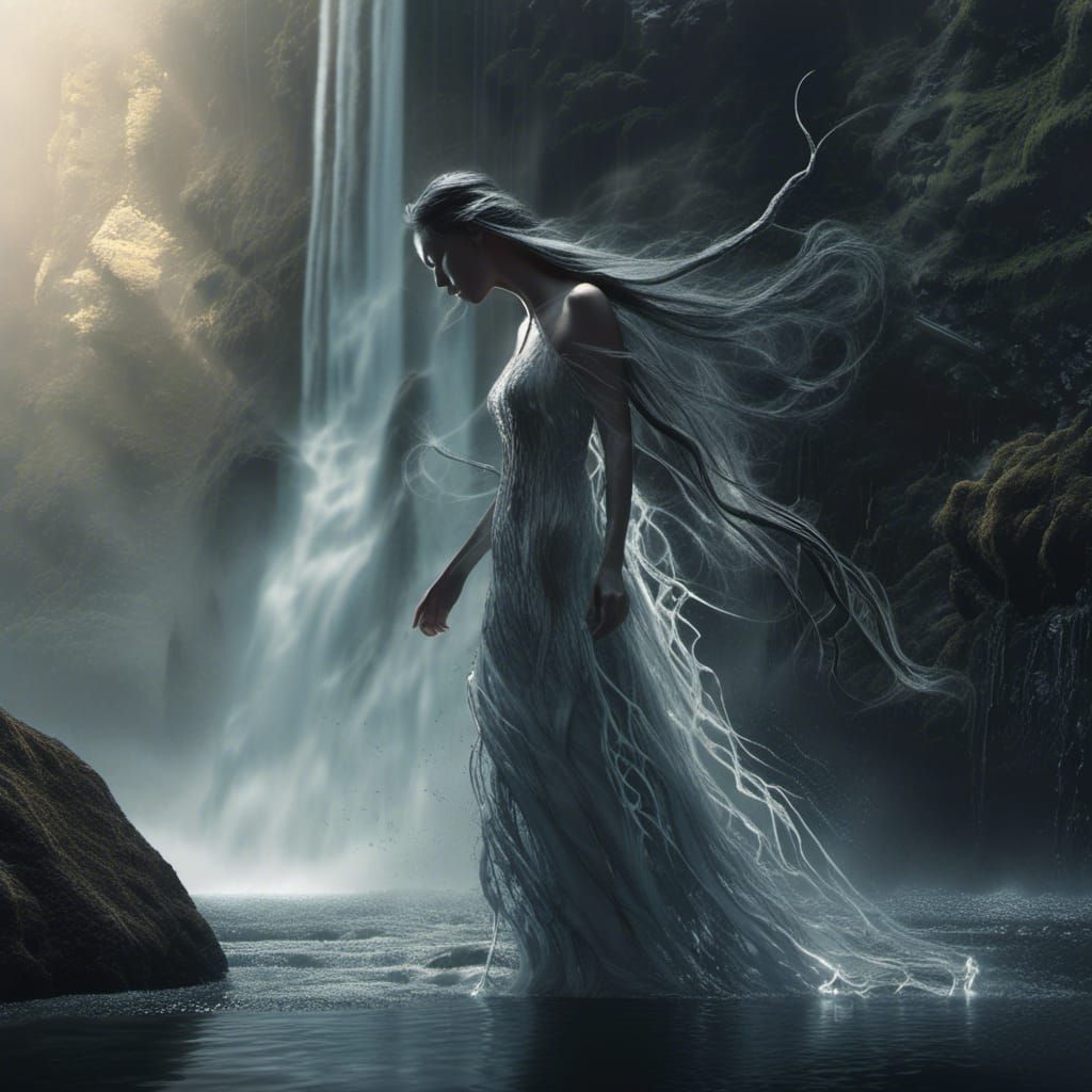 Ethereal Woman's Transformation into a Mythical Wendigo