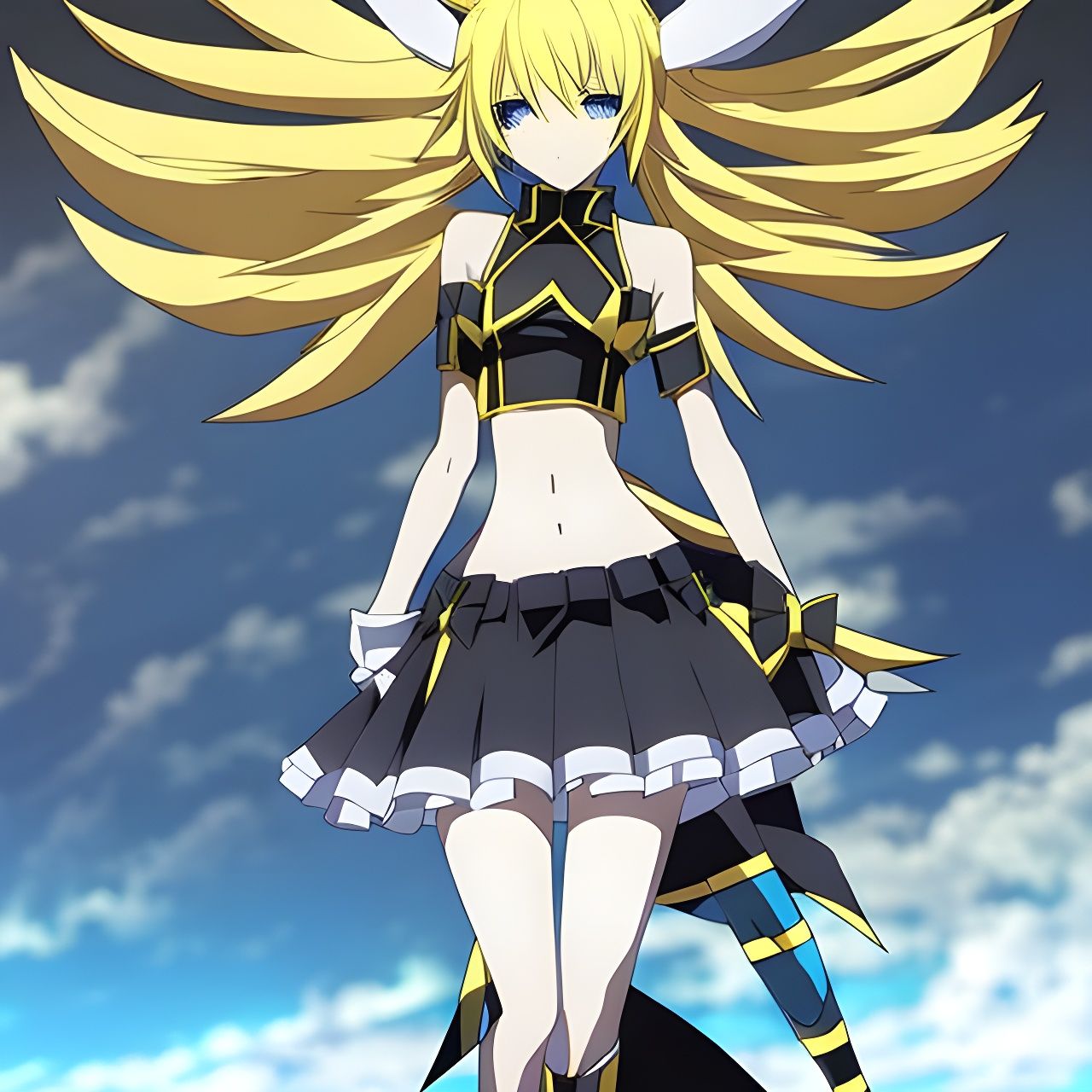 Kagamine Rin Close-Up in Cute Cartoon Style