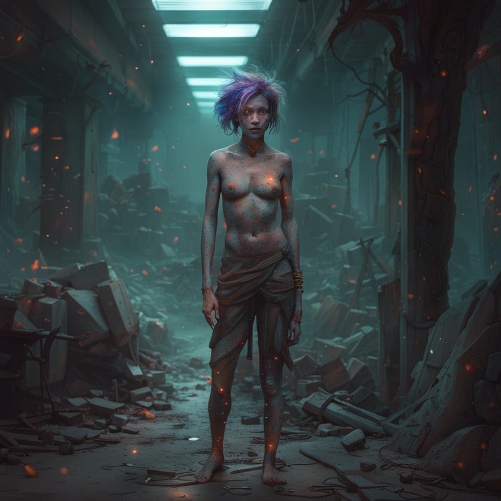 Anthropomorphic Portrait in Garage, Cinematic Render