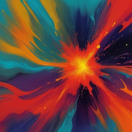 Cosmic Dance: Water and Fire Abstract Art