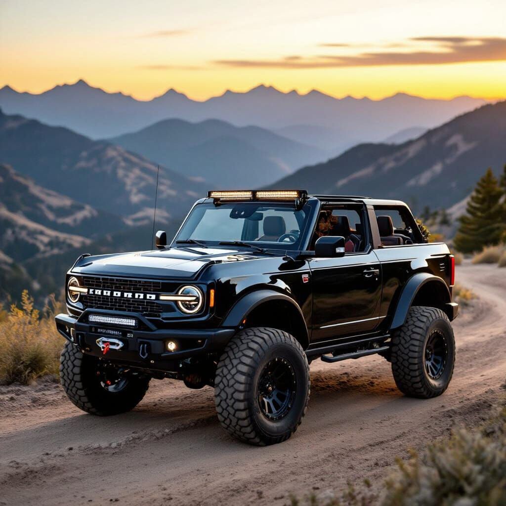 2025 Bronco Off-Road Adventure on Mountain Dirt Road