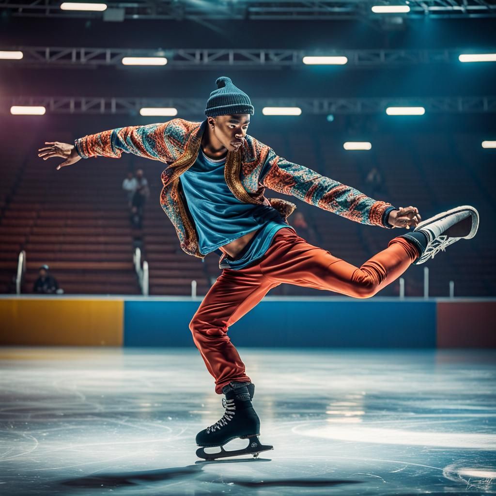 ice skater hip-hop dancing