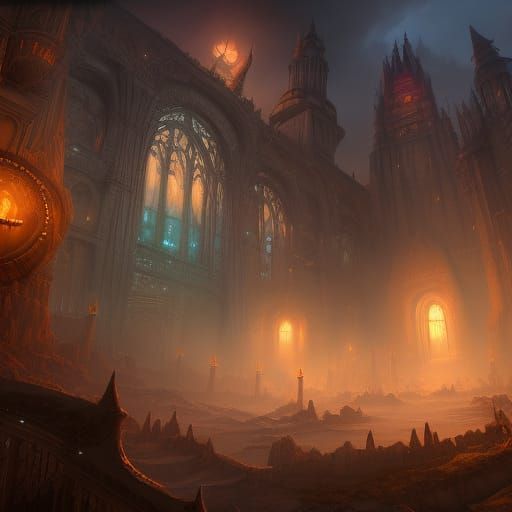 Fantastical Wizard School Concept Art