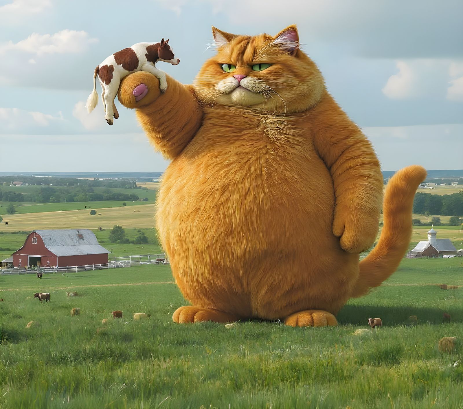 Colossal Cat Holding Hamburger...ah I mean a cow