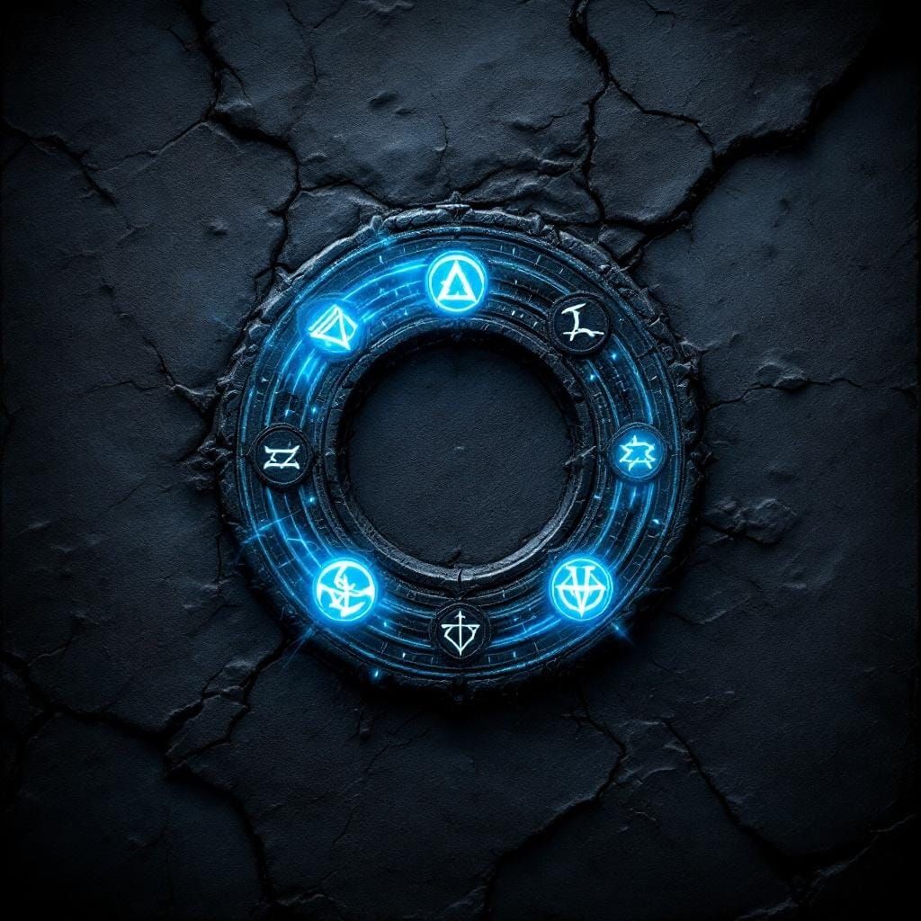 Arcane Runestones with Glowing Glyphs in Mystical Landscape