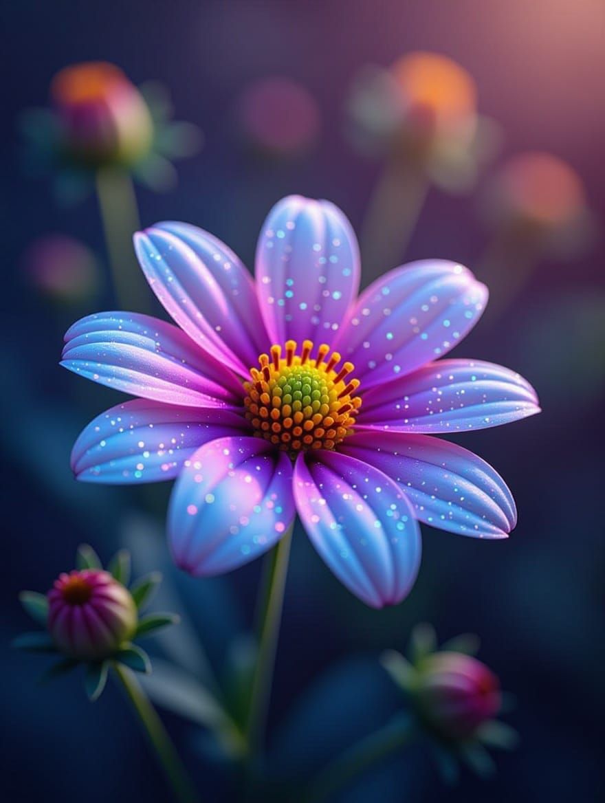 Quantum Dot Ditsyflowers Semiconductor Nanocrystals on Hyper...