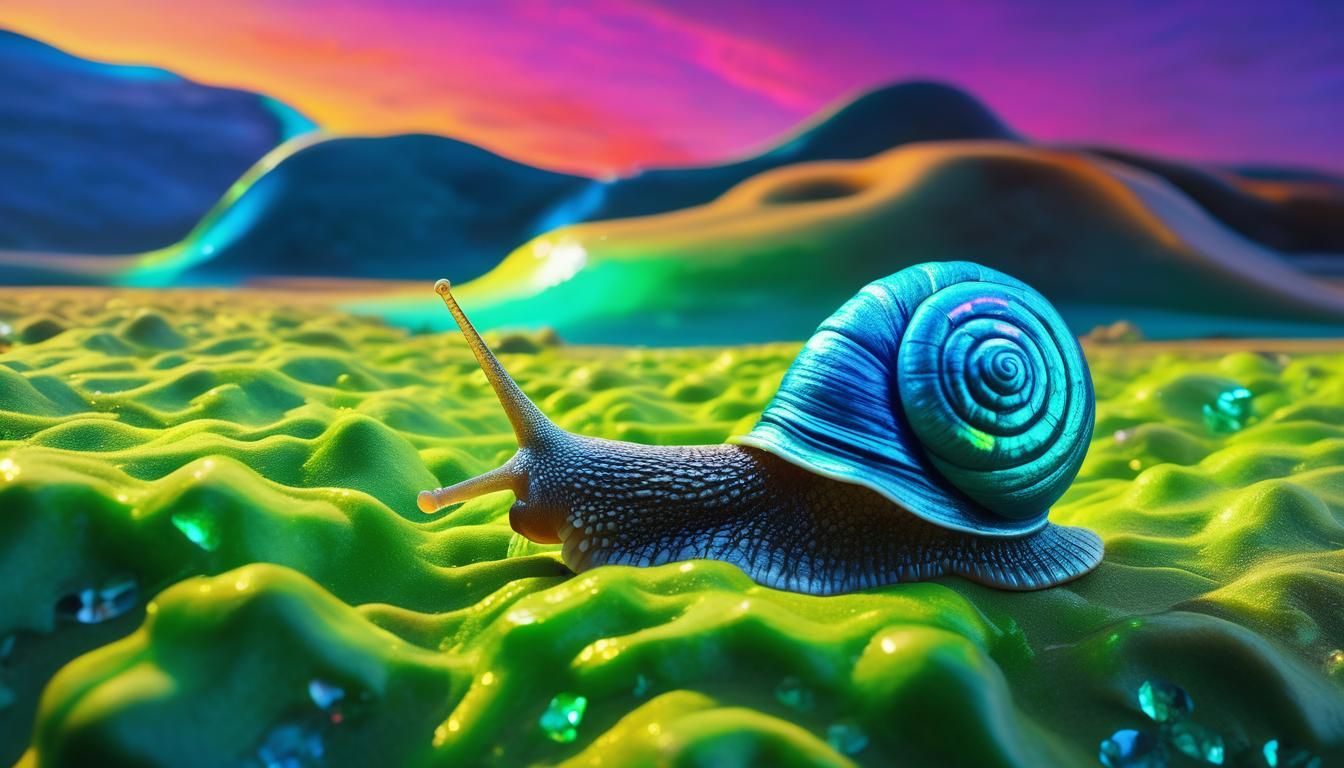 Radioactive Zombie Snail in Surrealist Oil Painting