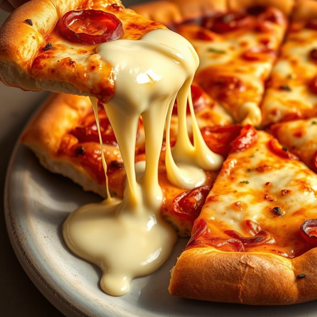 Golden-Crusted Pizza with Melted Mozzarella