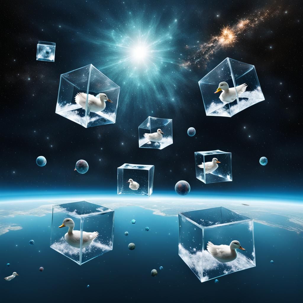 Transparent Cubes and Duck Heads in Space