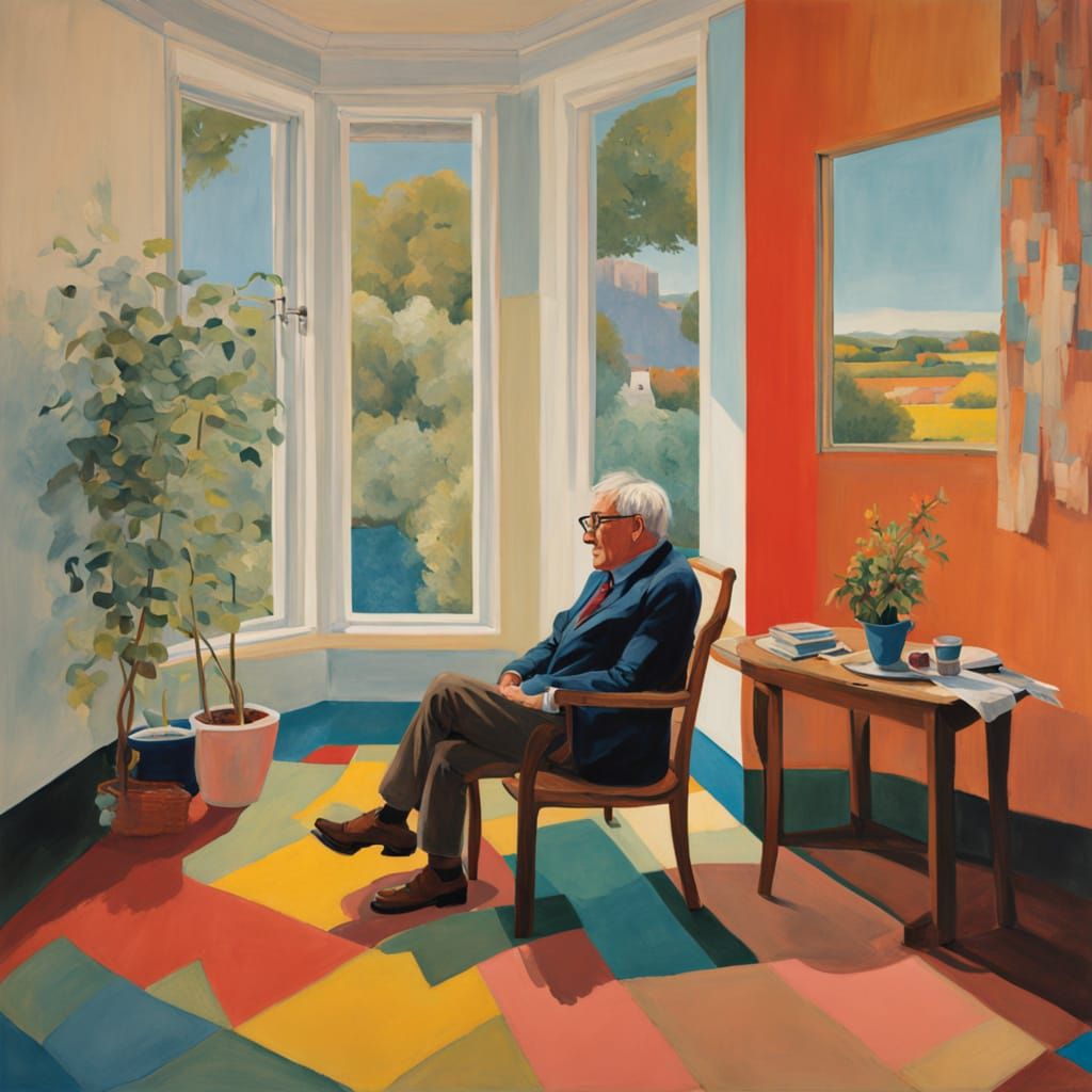 Father Figure in Rothko-Inspired Color Field