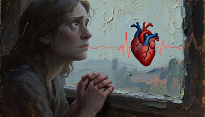 Contemplative Figure Oil Painting with Visible Brushstrokes