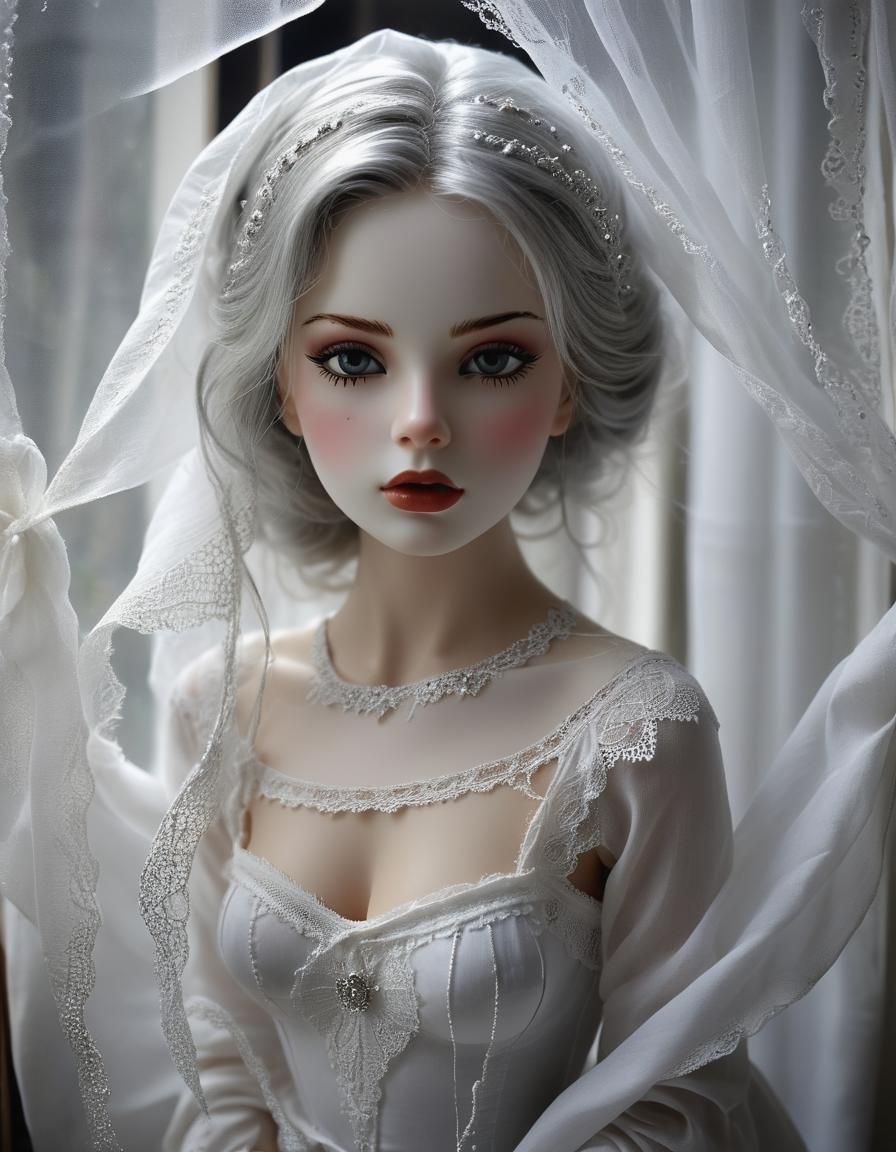 Living Silk Doll in a Photorealm Window