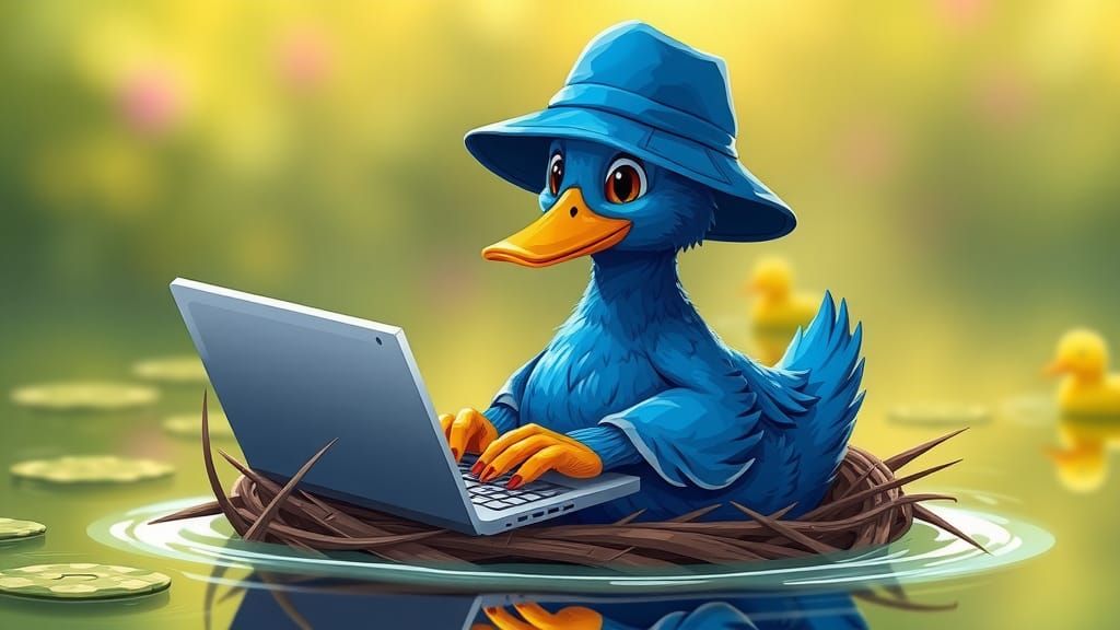 Benny the Blue Duck: Tech Wizard of the Pond