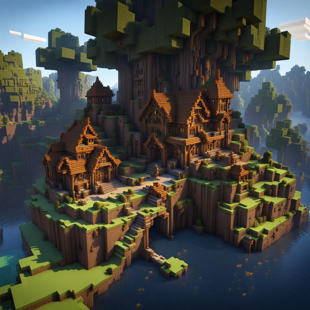 Detailed Minecraft Matte Painting in Unreal Engine