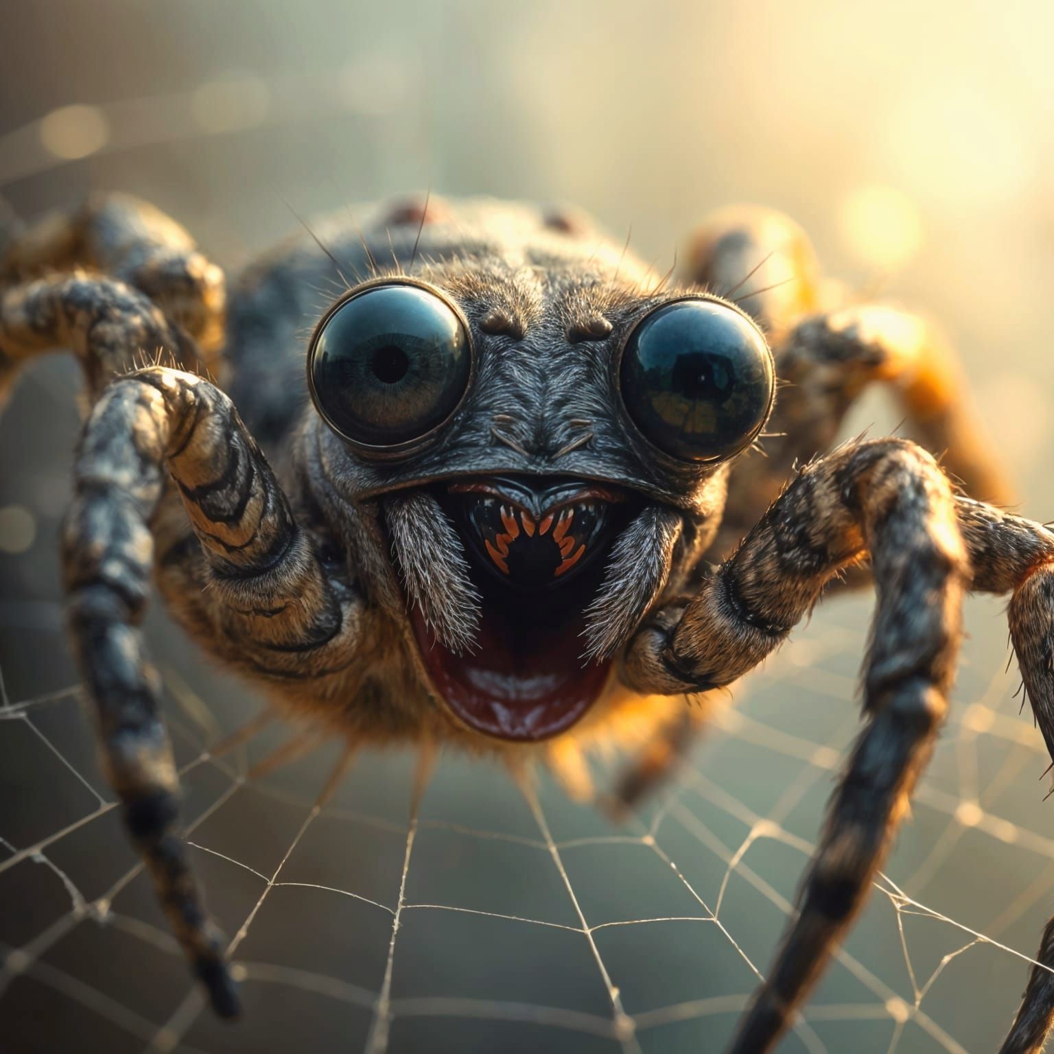 Close-up spider face