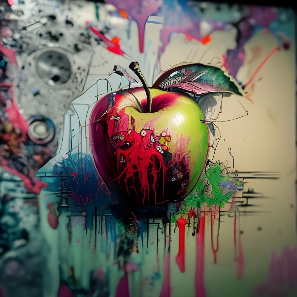 Cyberpunk Poison Apple Graffiti Art