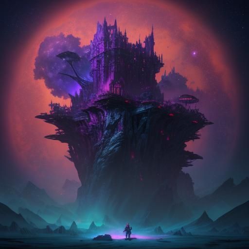 Mystical Star Performer on Stage: Fantasy Art