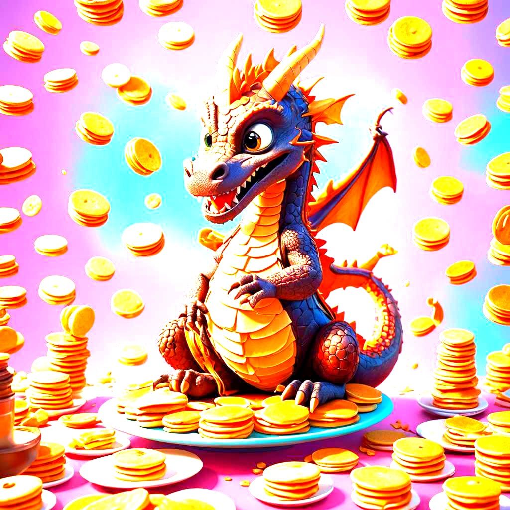 Pancake Dragon: 3D Digital Art